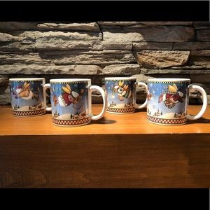 4pc Christmas Snowman Mug set